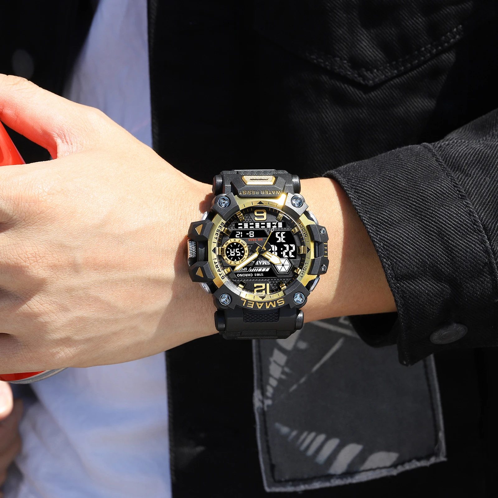 SMAEL 8072 Men Waterproof Watches Janpenese Quartz Chronograph Heavy-Duty Watch Men Alarm Electronic Wristwatch reloj de hombre