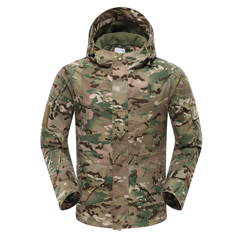 Autumn Winter Men Outdoor Jackets Camouflage Hooded Combat Jacket Army Tactical Coats Waterproof Windproof Windbreakers