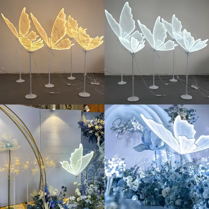 Adjustable Height LED Ceiling Lamp Romantic Butterfly Design Wedding Decoration AC Powered