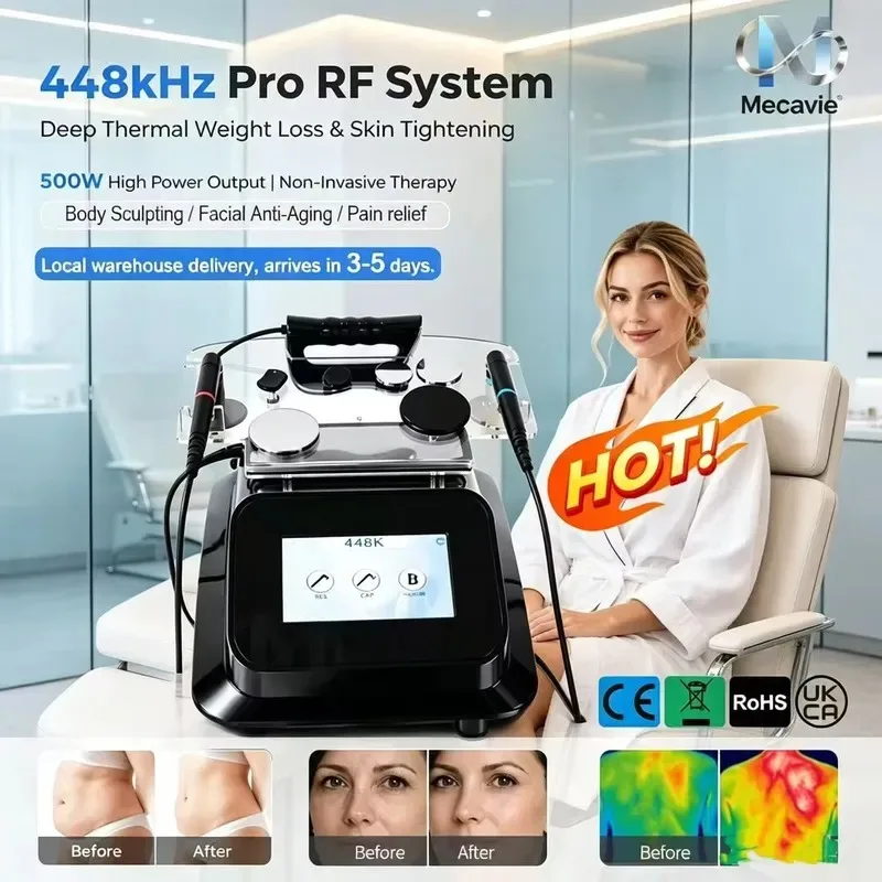 448KHz Thermo Machine With Multi‑Size Probes Non‑Invasive Deep Heat Body Contouring Pain Therapy Machine
