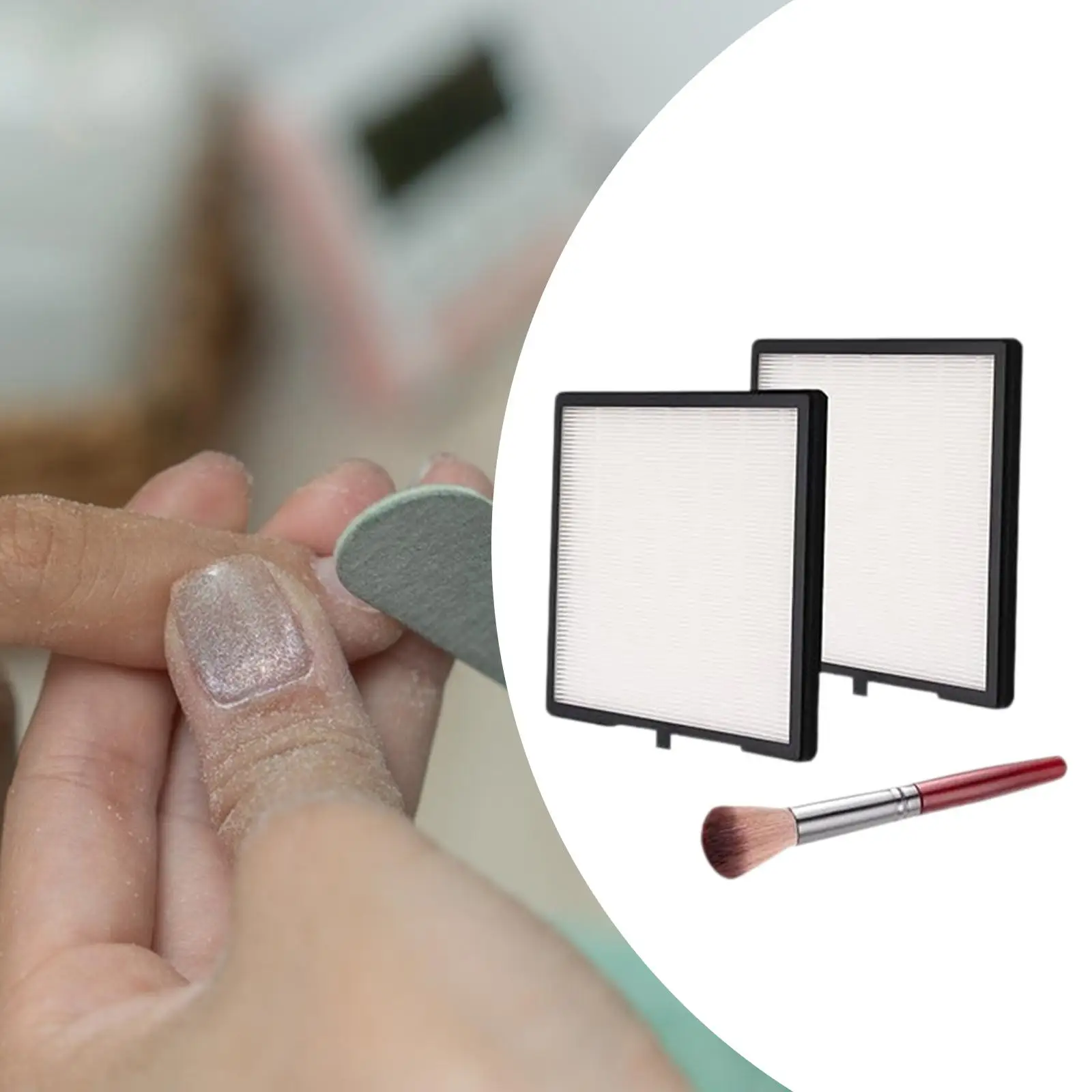 

2Pcs Nail Dust Collector Filter Repalcement for Household Nail Dust Remover