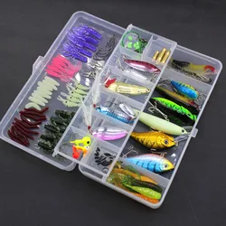 Kit de señuelos Criket VIB Minnow, Popper y Texas Rig con vinilos