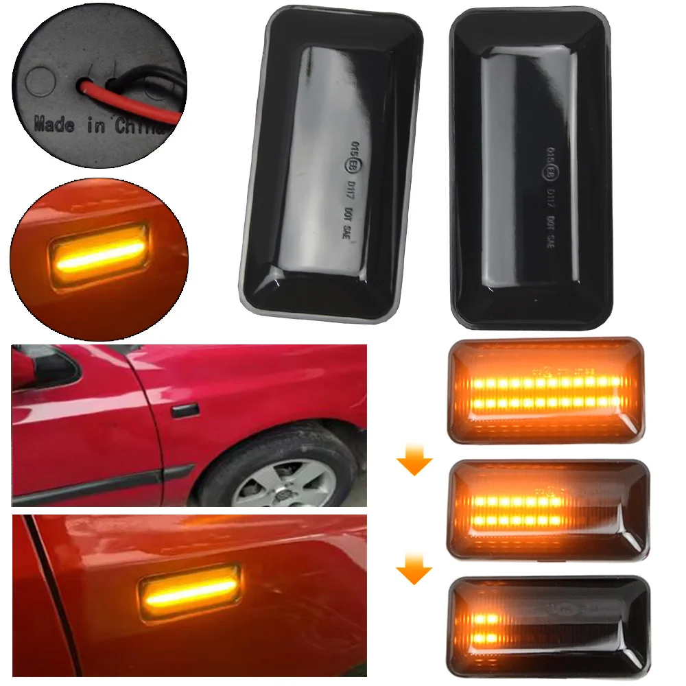 2Pcs For VW Golf 2 3 Van/Variant/Cabriolet/Hatchback/Estate Dynamic LED Side Marker Light Turn Signal Blinker Lamps