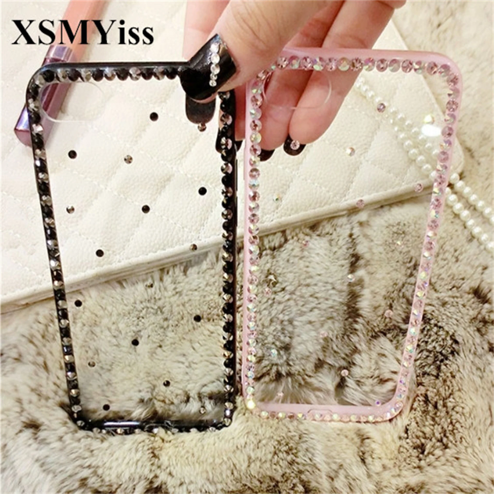 Luxury Bling Rhinestone Diamond Soft Clear Phone Case, Cover for iPhone X, XR, XS, 12, 13 Mini, 15, 14Pro Max