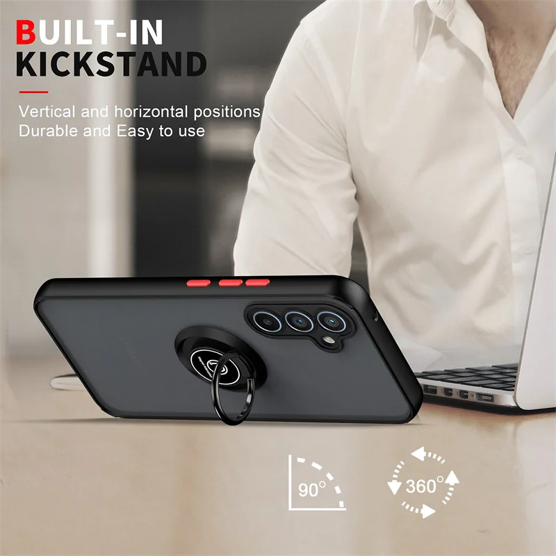 حافظة لهاتف سامسونج جالاكسي A06 A16 A26 A36 A56 A15 A25 A35 A55 A54 A53 A52 5G غطاء حامل حلقة مغناطيسي مقاوم للصدمات #4