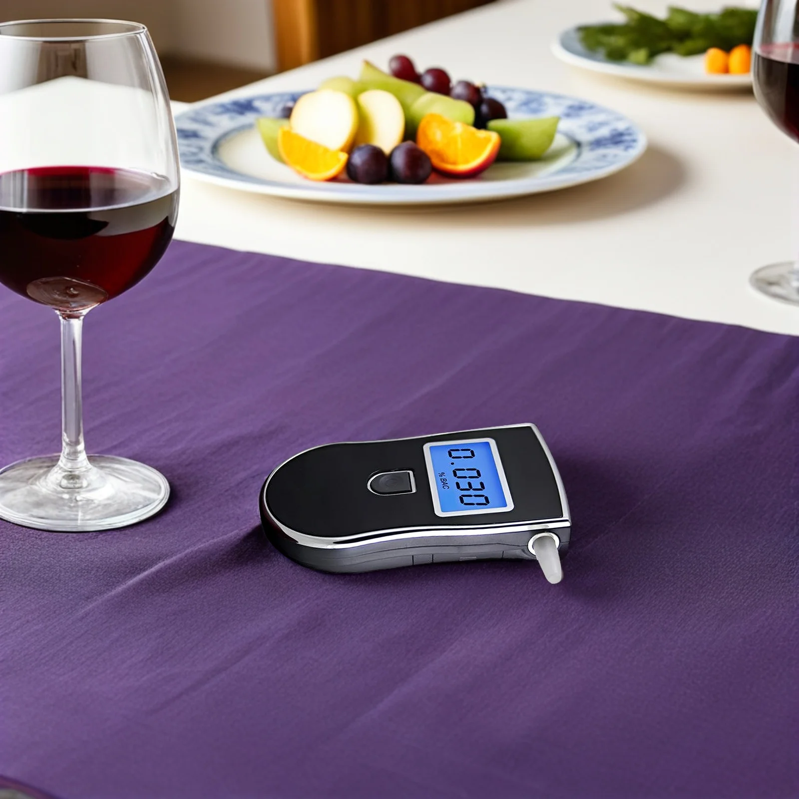 

Professional Police Digital Breath Alcohol Tester Black High Sensitivity Flat Sensor LCD Display Fast Accurate Bac Reader