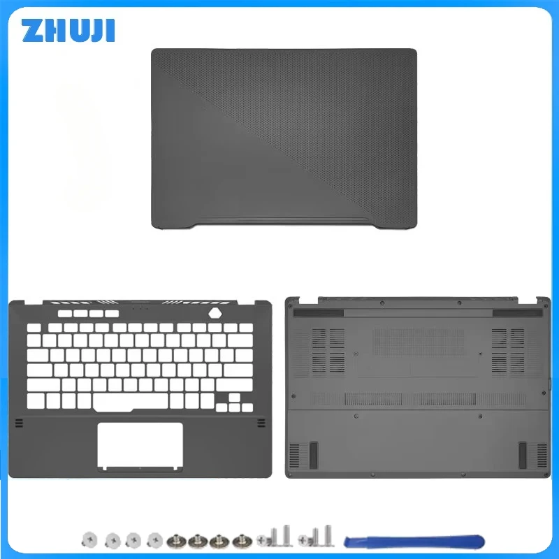 For ROG Zephyrus G14 GA401 New Laptop Top Case LCD Back Cover Palmrest Lower Bottom Case Palm rest Keyboard Bezel 14.0 Inch