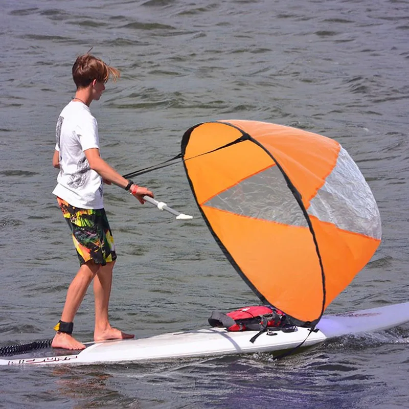 Downwind Wind Sail Kit Kayak Wind Sail Kayak Paddle Board Accessories,Easy Setup and Deploys Quickly,Compact and Portable