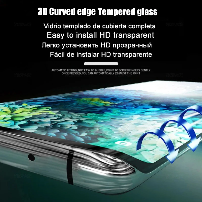 Entsperren Sie den Fingerabdruck ohne Loch, vollständig klebendes gehärtetes Glas für Samsung Galaxy S24 S23 S22 S21 S20 Plus Note 20 Ultra Displayschutzfolie – Detail 13