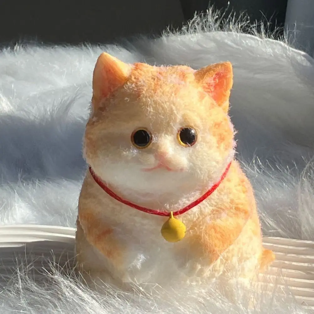 Handmade Silicone Cute Cat Kitten Super Soft Taba Squishy Toys Mochi Stress Relief Squishy Fidget Toy Mini Cat Ornament Gift