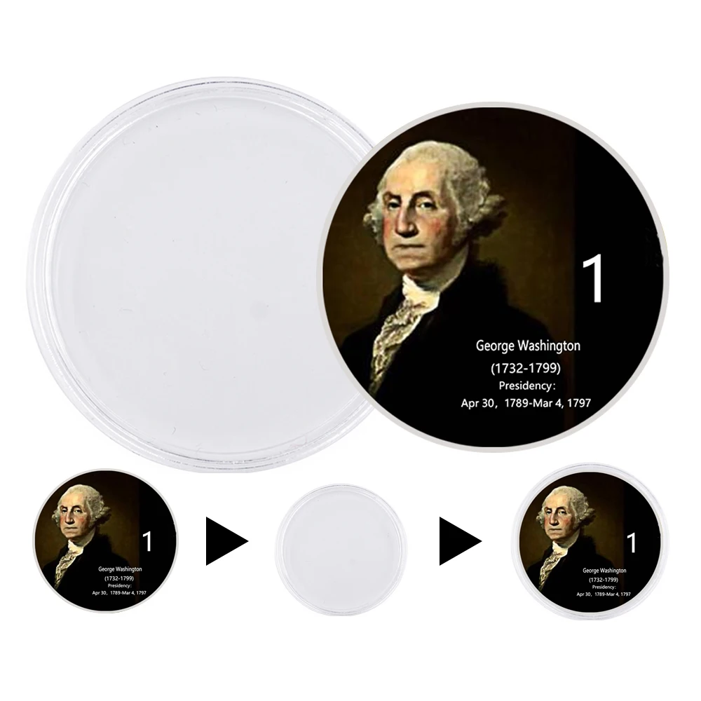 46 U.S. Presidents Silver Commemorative Coins Great Man Coin Badge Hot Sale High Quality Artwork Fans Collection