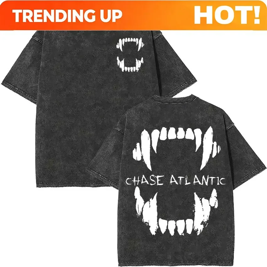 Customization Shirt Rock Band Chase Atlantic Lost In Europe And UK Tour 2025 Vintage Washed Tshirt Hip Hop Gothic Punk Oversized