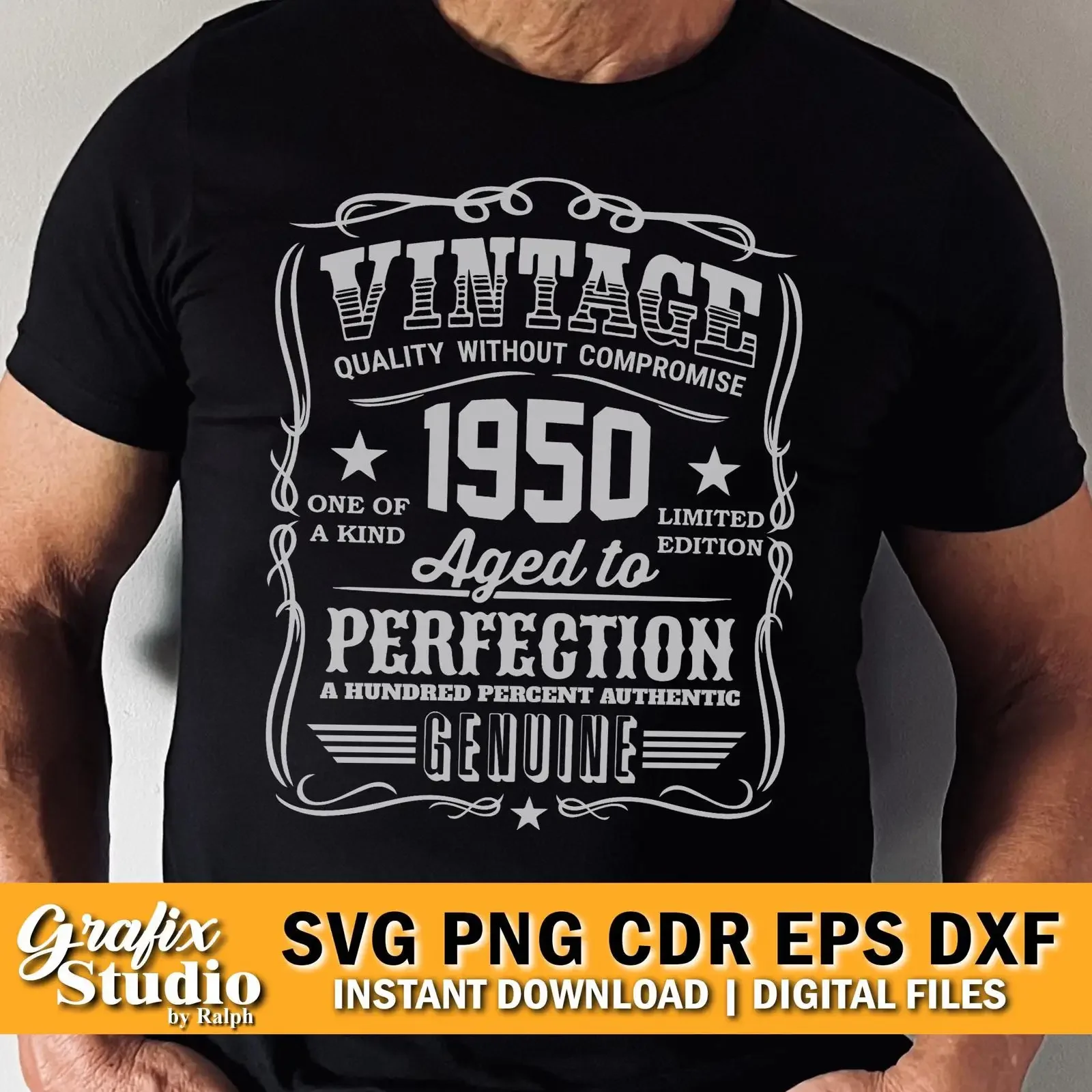 76th Birthday SVG Vintage 1950 Aged to Perfection Design Digital Download vintage Washed homme designer clothes