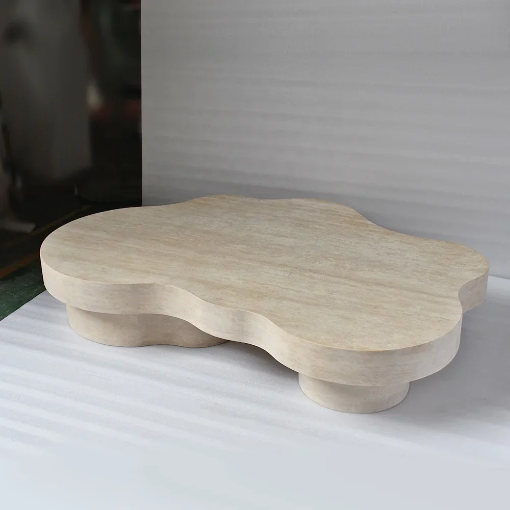 OEM ODM Modern Luxury Natural Marble Customized Size Decoration Cloud Table Travertine Coffee Table