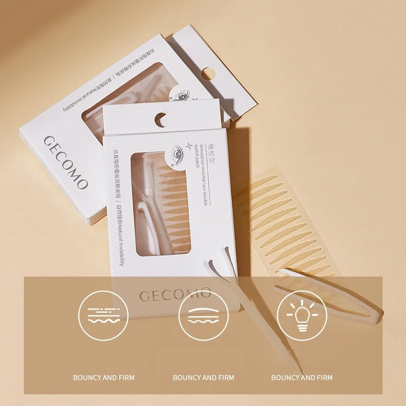GECOMO parche doble para párpados, Invisible, Natural, sin rastro, duradero, herramientas de maquillaje, cinta doble para párpados