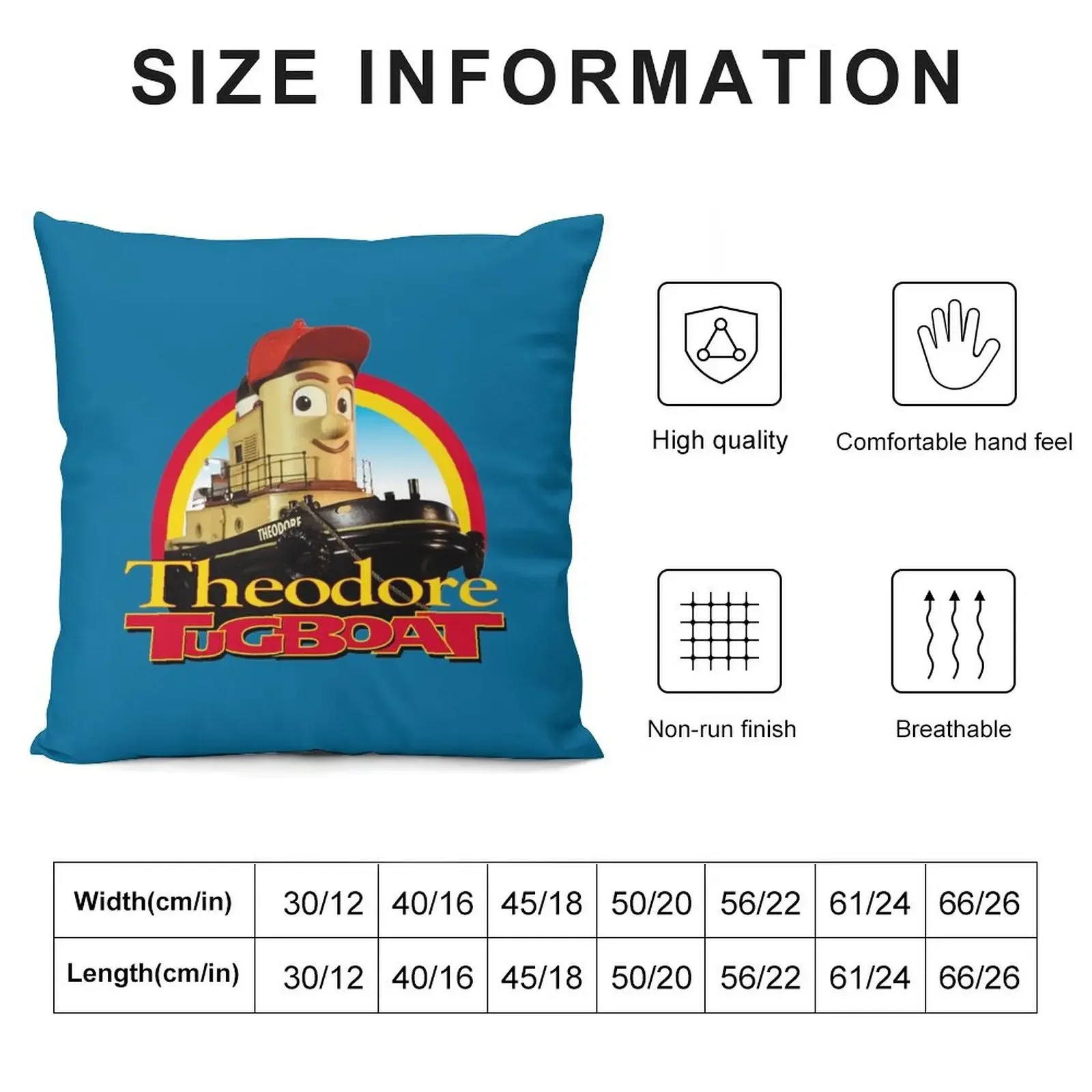 Theodore Tugboat Throw Pillow Cushions Home Decor Sofa Cover pillow