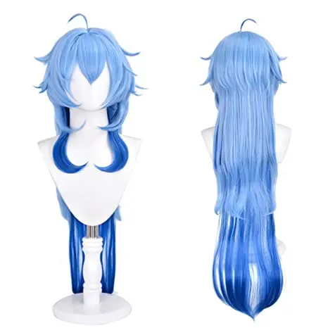 

Long Blue Wig for Ganyu Cosplay Costume Anime Fluffy Hair Wigs for Halloween Synthetic Blue Wigs Csoplay Party