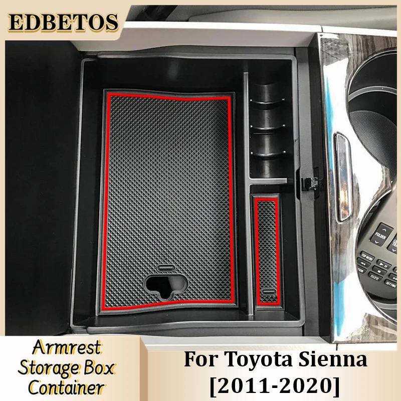 For Toyota Sienna XL30 2011-2020 Car Accessories Center Storage Box Arm Rest Armest Glove Holder Plate Car Container Organizer