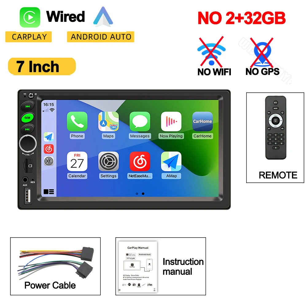7/9/10 inch Universele Android 13 Autoradio 64G Autoradio android 2 Din autoradio GPS BT Centrale multimedia Slimme autosystemen - afbeelding 1