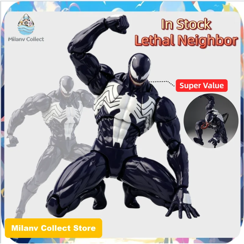 

In Stock Mess Toys Venom Lethal Neighbor Spider-Man Symbiote Black Suit Messtoys Spiderman Anime Action Figure Model Gifts Toys
