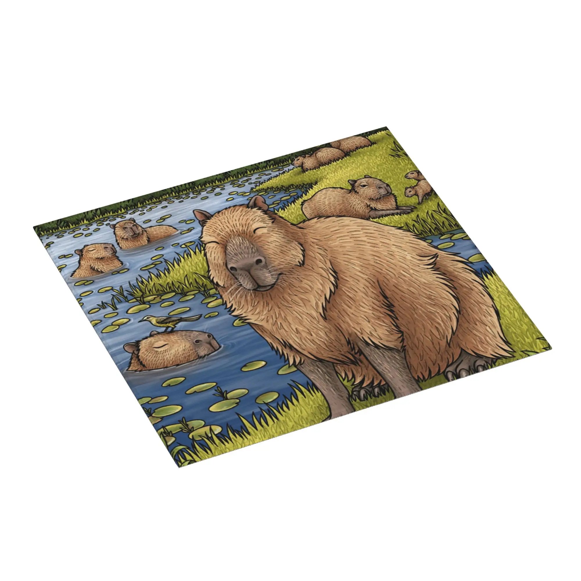 Capybaras Non‑Slip Waterproof Absorbent Barware Tableware Oil Proof Reusable Animal Pet Bathroom Drying Mat For Kitchen