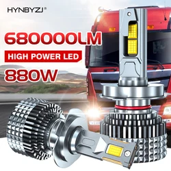 Lâmpadas do farol do carro do HYNBYZJ-LED, auto lâmpada de névoa, luzes para o caminhão, 24V, 520000LM, H7, H4, H11, H8, H9, H1, Canbus, 9005, 9006, HB3, HB4, 9012