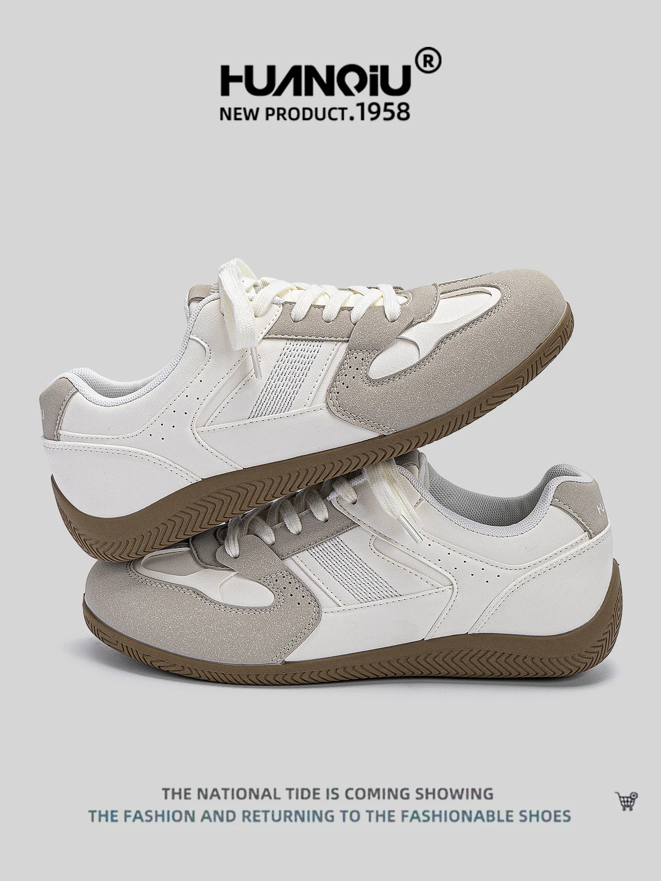 HUANQIU 2026 new style men's Dexin shoes, lightweight lace-up soft-soled mesh casual sports shoes, racing shoes