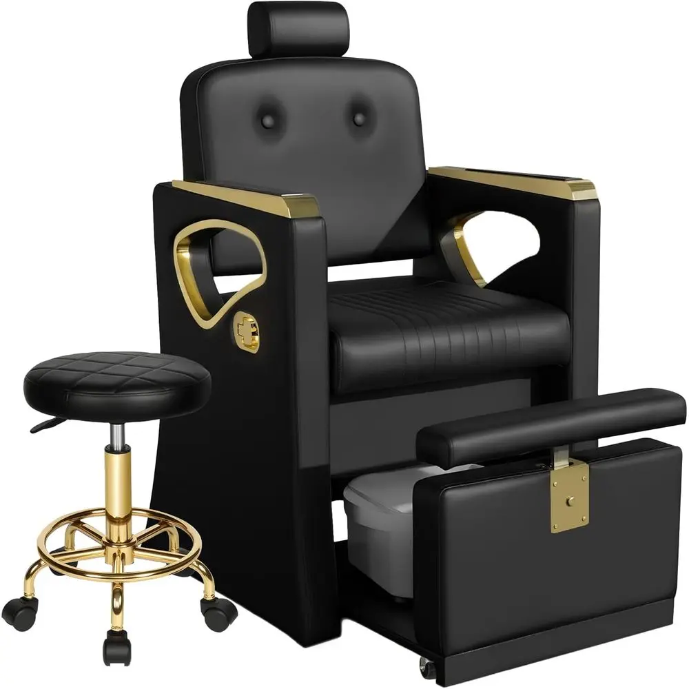 

Эргономичное кресло Nail Technician с возможностью 360° ° Поворотный, наклонный механизм, гидравлическая регулировка высоты, спа для ног и портативная станция для педикюра