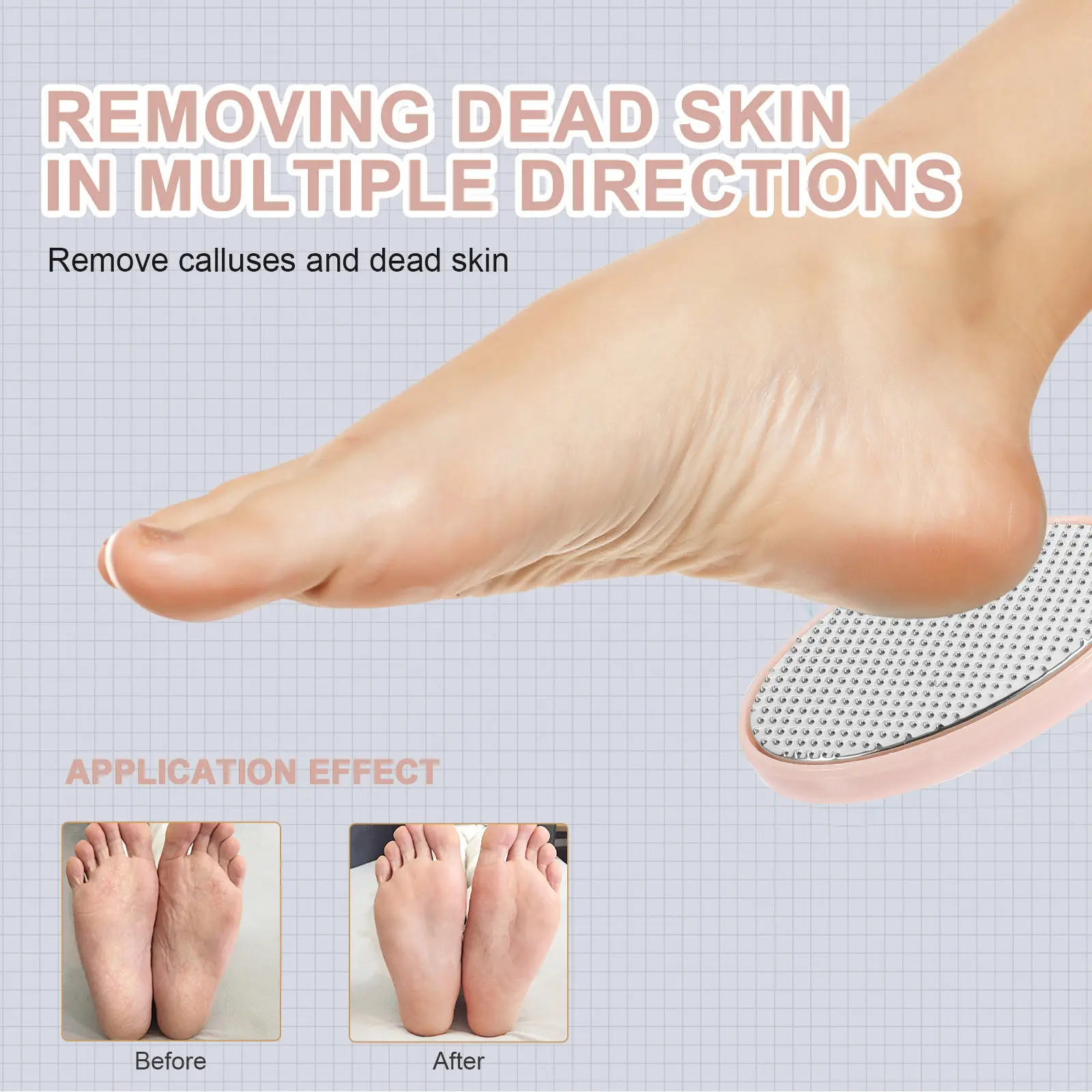 

Efficient Foot File Scrubber for Callus and Dead Skin Removal Pedicure Supplies Exfoliating Foot Care Tool Comfort Grip Handle