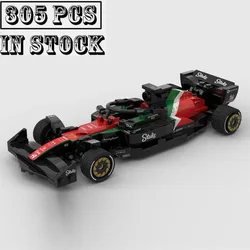 New Technologys  MOC-158875 C43 Team Stake Super Race Car Model Buiding Kit Creators Block Bricks Kid Toys Birthday Gifts