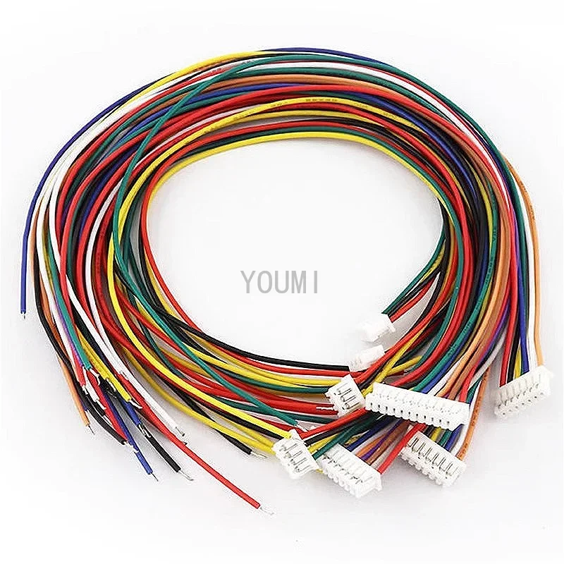 10 Sets MICRO JST 1.25mm Pitch Female Connector Wire 10CM 20CM  2/3/4/5/6/7/8/9/10 Pin with Straight Pin Socket