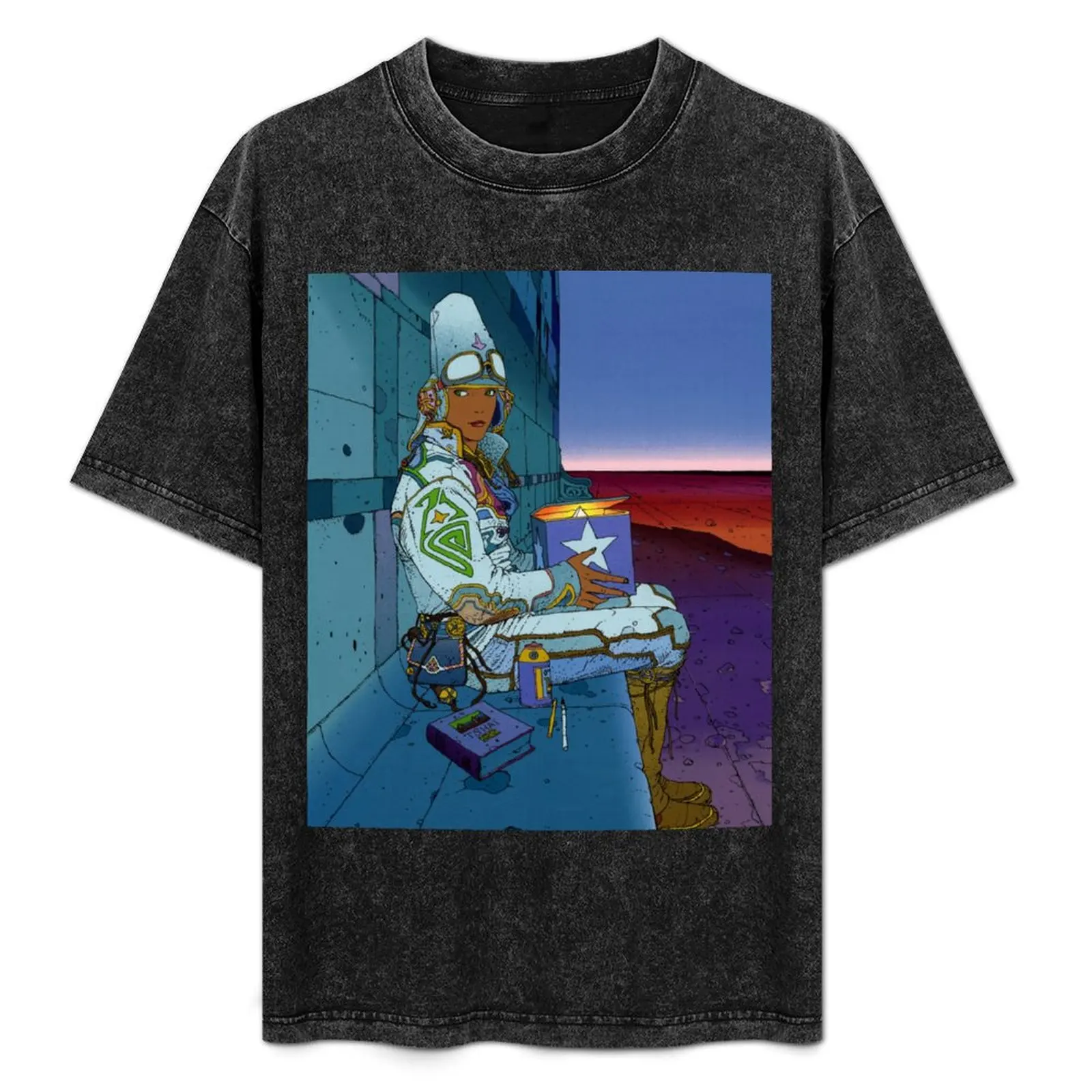 Moebius jean Girraud T-Shirt Casual Loose Fit Short Sleeve T-Shirt