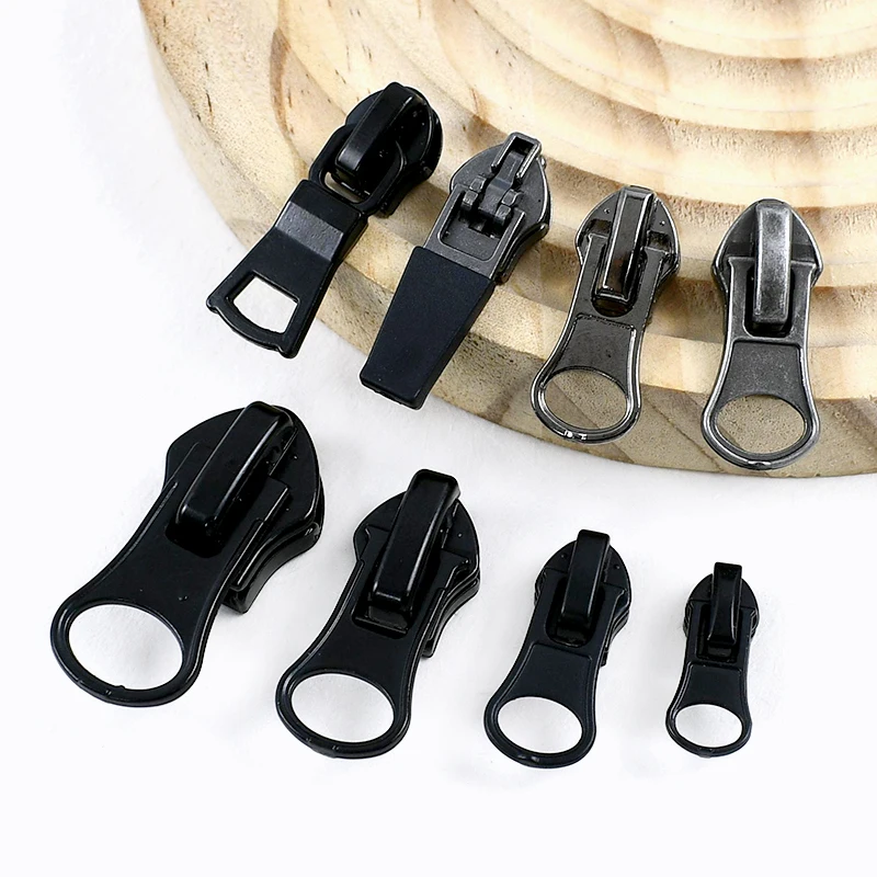 5-30 unidades 3 #   5 #   8 # 10 #   Controle deslizante de zíper invertido para nylon, kit de reparo de cabeça de extrator de zíper invisível à prova d'água, acessórios de costura diy