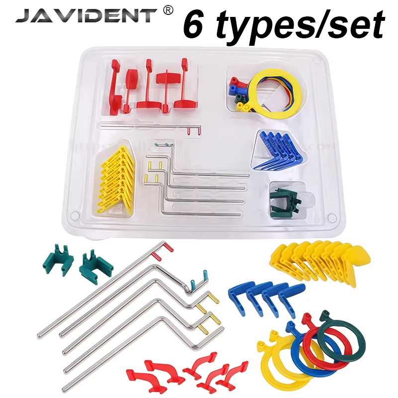 Dental X-ray Film Holder Kit Parallel Projection Color Coded Aiming Rings Indicator Arms Bite Blocks Sensor Positionar Tools