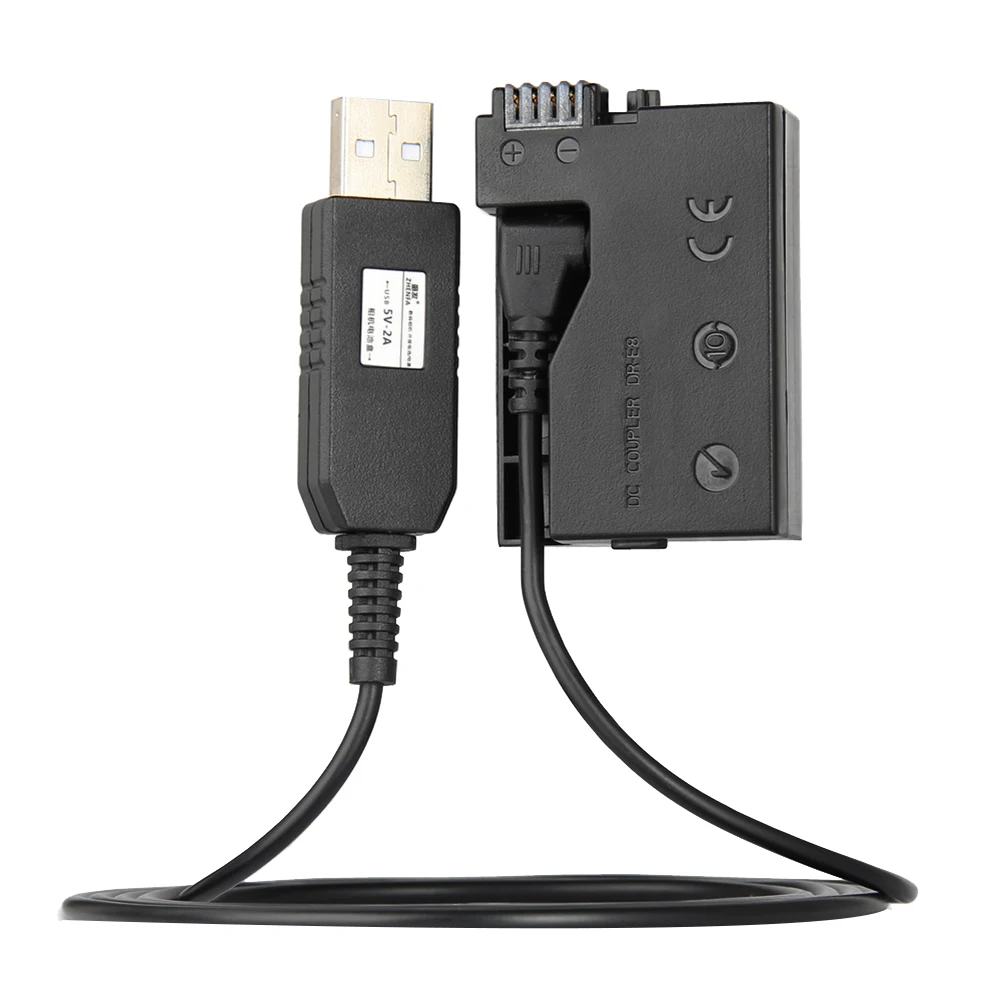 สายไดรฟ์ USB ACK-E8 DR-E8(LP-E8 LP E8แบตเตอรี่เลียนแบบที่จับ DC) สำหรับ550D 600D 650D 700D T2I T3I T4I X4 X6I X5