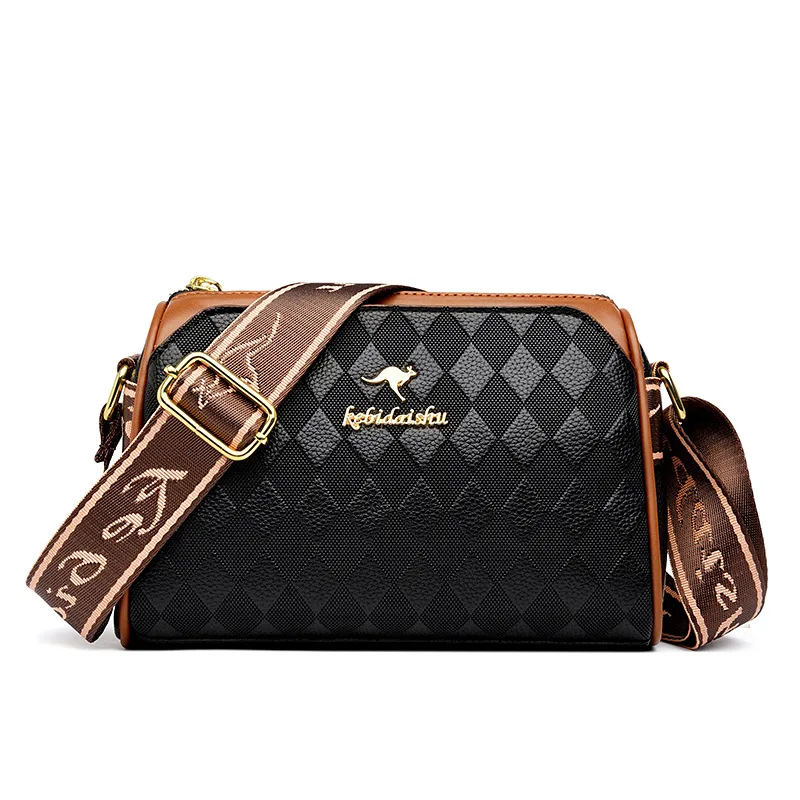 2024 Autumn New Trendy and Versatile Women\'s Small Bag Middle Aged Mom Handbag Soft Leather Texture One Shoulder Crossbody Bag