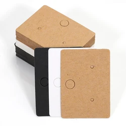 50pcs 3.5x2.5cm Blank Kraft Paper Card for Jewelry Display Ear Studs Earring Holder Retail Price Tag Cards Cardboard Packaging