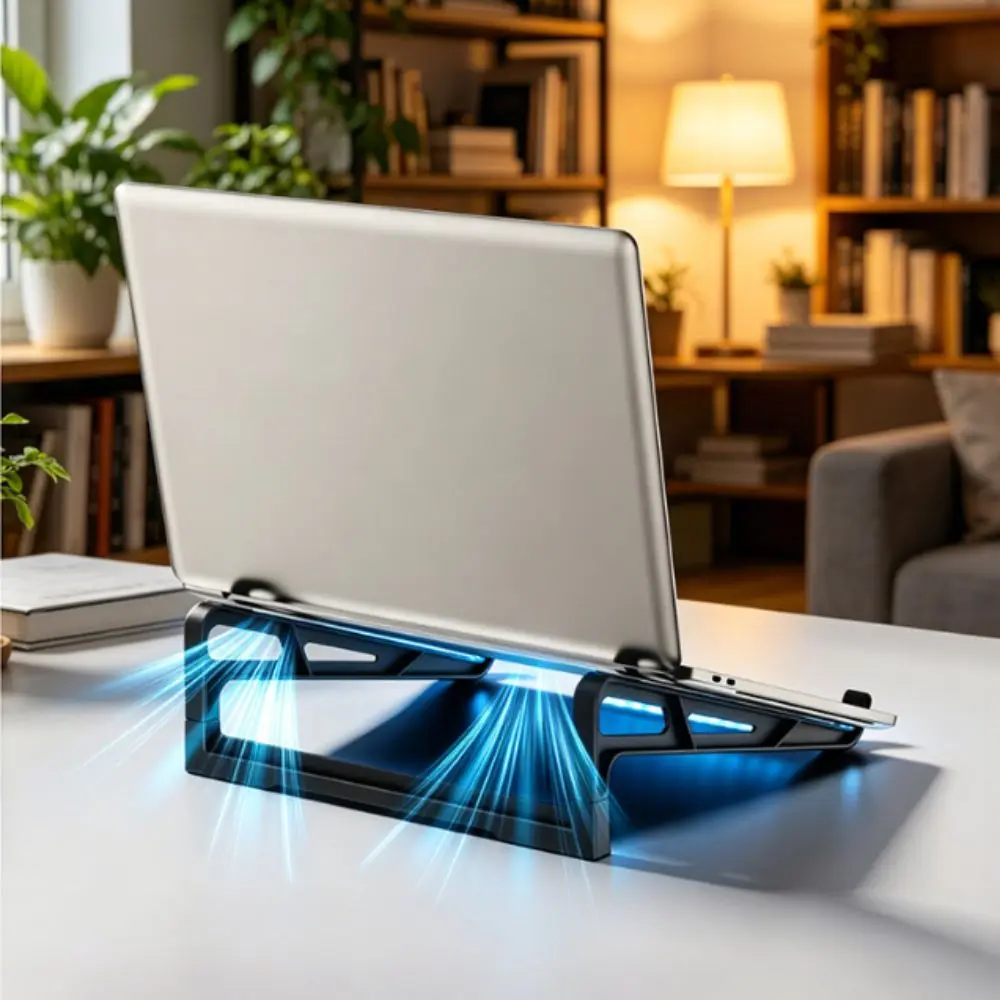 New Plastic Laptop Stand Foldable Hollow Ergonomic Height Riser Ventilated Support Notebook Holder For Office Work
