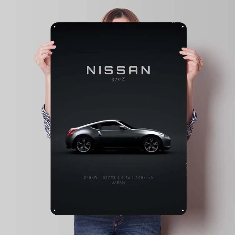 2010 Nissan 370Z Z34 Metal Sign Car Poster Man Cave Tinplate Sign Plaque for Garage Wall Art Decoration House Decor Accessories