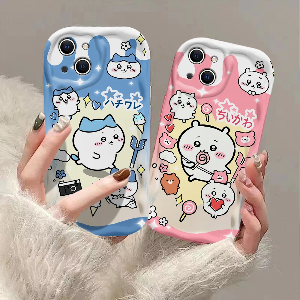 Cartoon Cute H-Hachiwares U-Usagis Wave Case for IPhone 15 14 13 12 11 Pro Max Mini X XR XSMAX 8 7 6S Plus Soft Silicone Cover