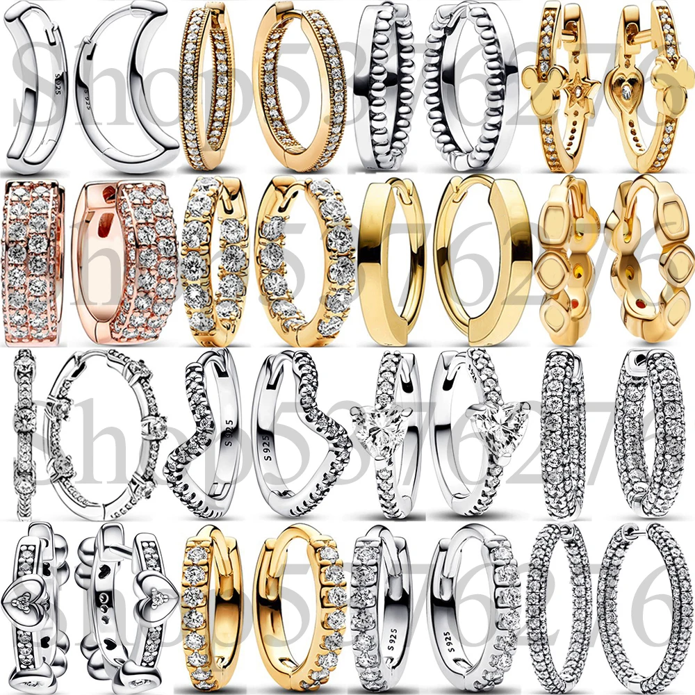 

Стерлингового Серебра 925, вневременные Pavé, одиночные двухрядные фирменные бусины с логотипом I-D, модные серьги-кольца для женщин, подарок, ювелирные изделия своими руками