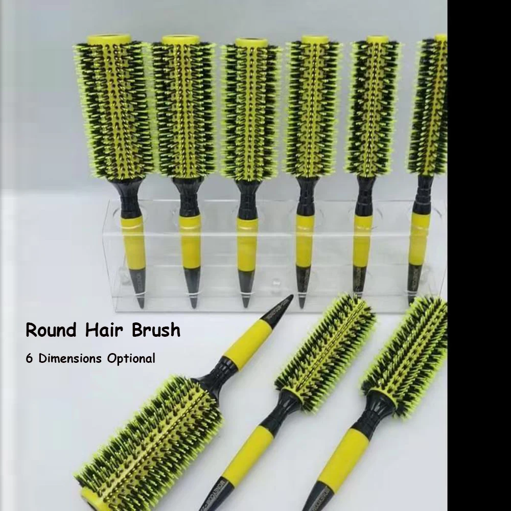 

Straightener Comb Round Rolling Brush Hair Comb Boar Bristle Round Barrel Hair Curling Brush Hairdressing Tool