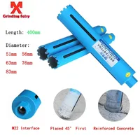 MX Diamond Core Drill Bit 400mm Length Reinforced Concrete Marble Air Conditioning Hole Wall No Water Required M22 Interface