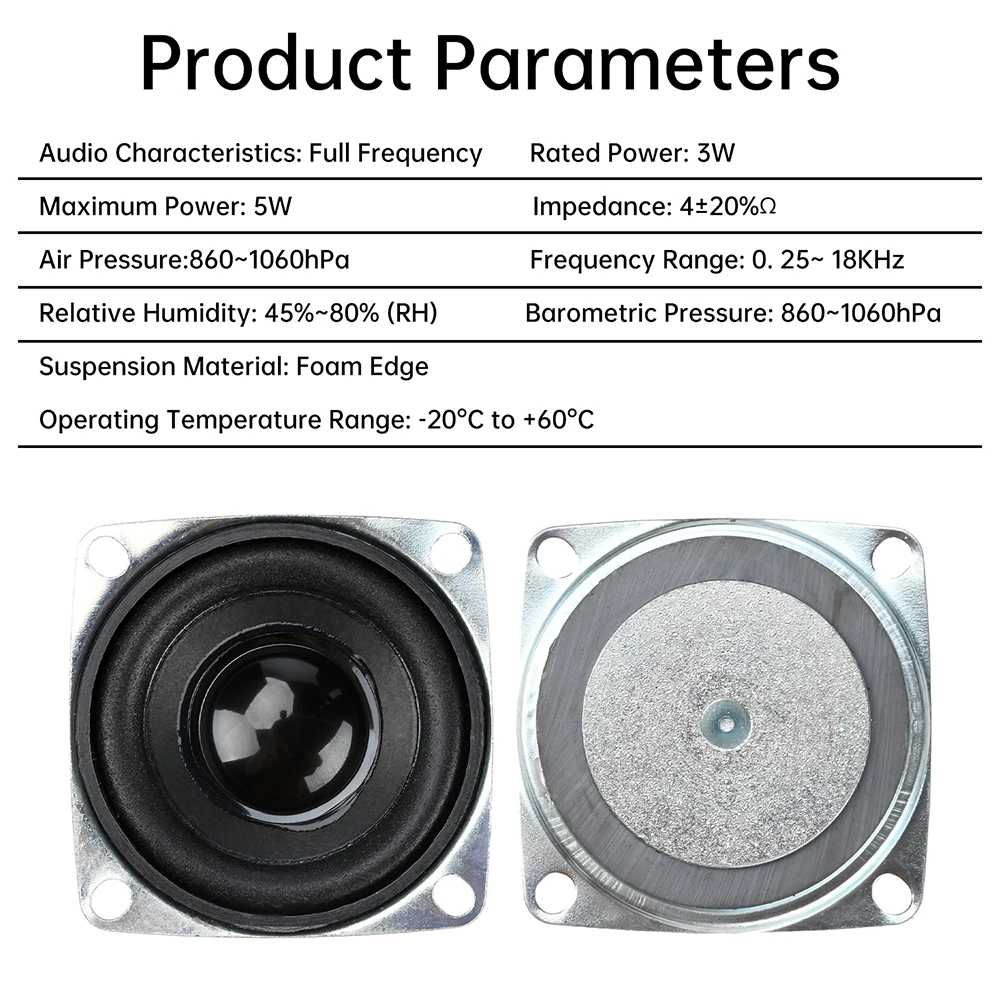 2inch 5W 4 Ohm Bluetooth Audio Speaker 52MM Square External Magnetic Speaker Portable Full Range DIY Loudspeaker Home Amplifier