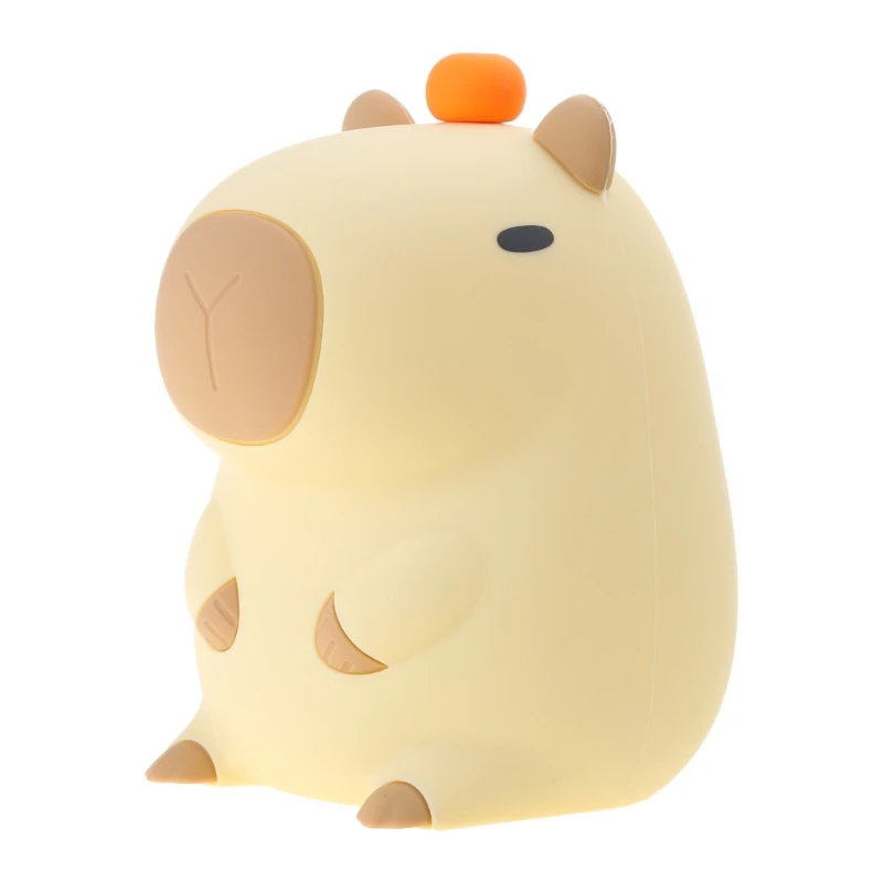 

Cartoon Animal Lamp Capybara Silicone Sleep Light USB Rechargeable Sleep Lamp with Colorful Lighting Bedroom Decor