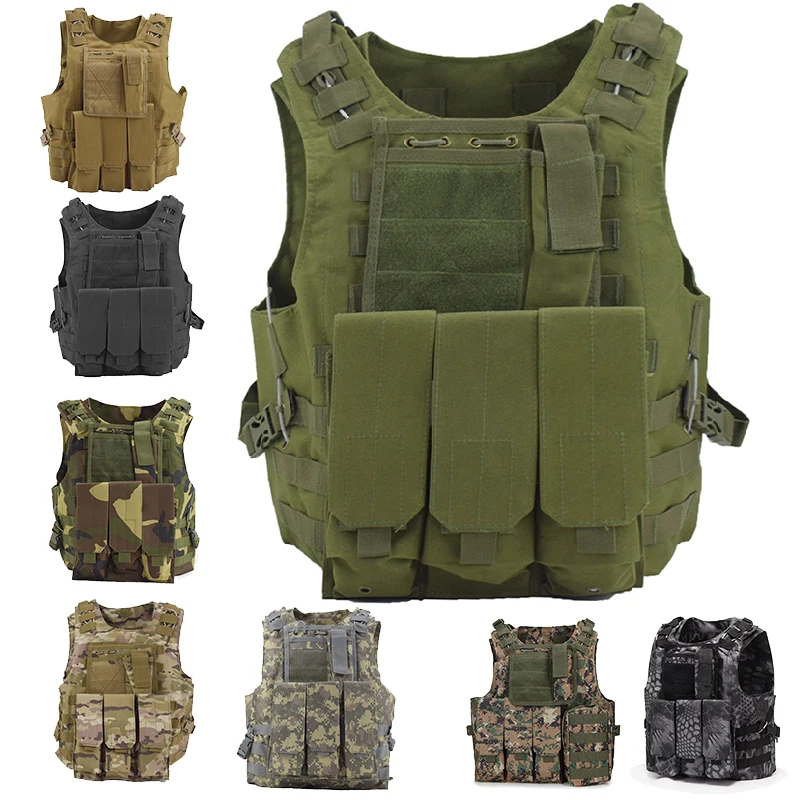 

Airsoft Military Gear Tactical Vest Molle Combat Assault Plate Carrier Tactical Vest 11 Colors CS Outdoor Clothing Hunting Vest