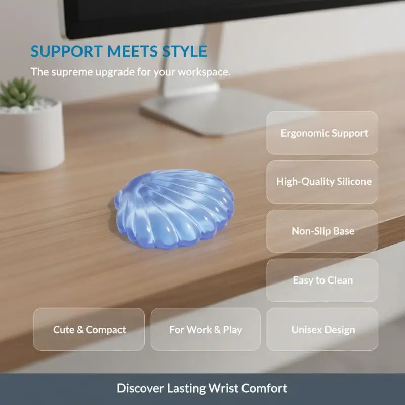 Cute Waterproof Transparent Silicone Wrist Rest Mouse Pad Non-Slip for Student Office Gaming