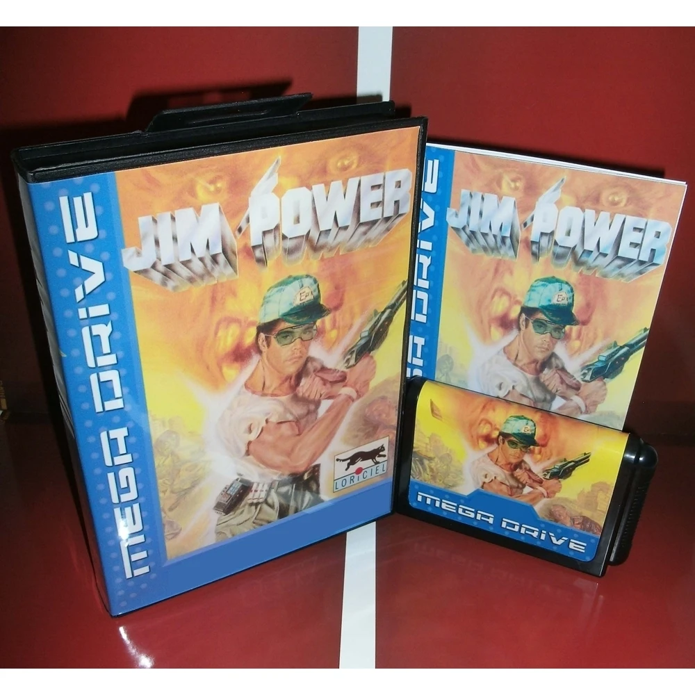 Produk baru JIM POWER dengan kotak EU dan kartu Game Manual 16Bit MD untuk Sega Mega Drive/ Genesis
