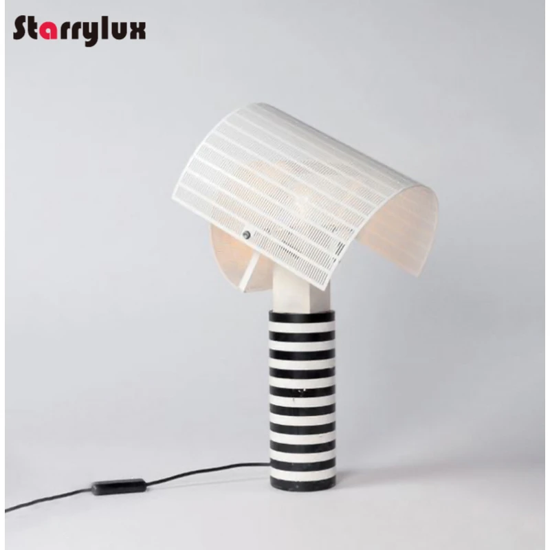 

Italian Black White Stripe Table Lamp Nordic Creative Zebra Pattern Kids Bedroom Living Room Art Light