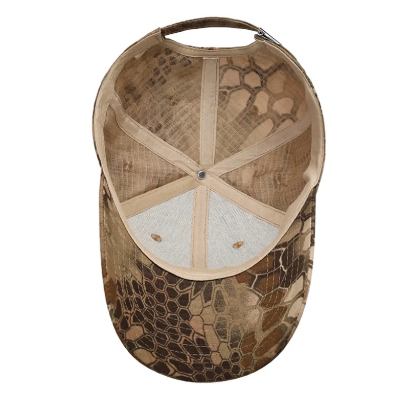 New Python Pattern Camouflage Baseball Cap Men's Outdoor Mountaineering Sunscreen Hat Women's Simple and Versatile Duckbill Cap